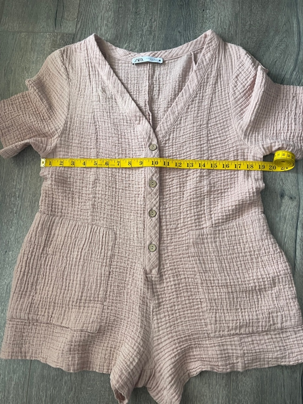 Zara Dusty Pink  Button-Front Romper - Picture 6 of 12